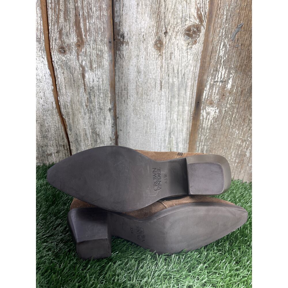 Crown Vintage Kilon Western Bootie Brown Suede Women's 8.5 Wide - Picture 6 of 6